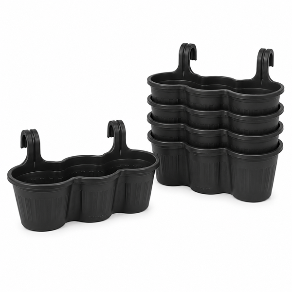 Jardinera Balcón Triple Negra