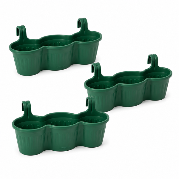 Jardinera Balcón Triple Verde Oscuro