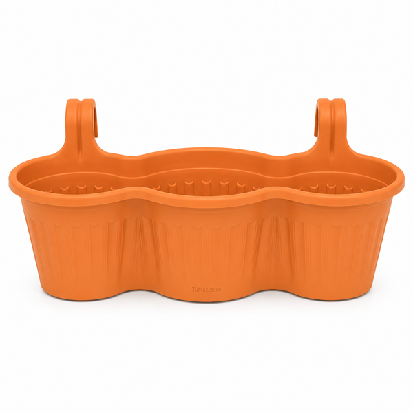 Jardinera Balcón Triple Naranja