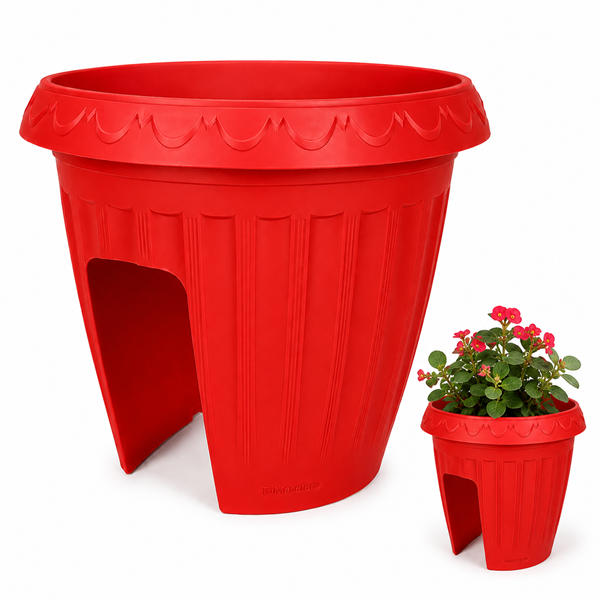 Macetero Balcón Alforja Rojo