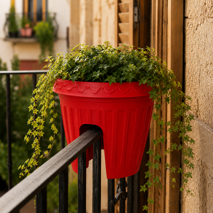 Macetero Balcón Alforja Rojo