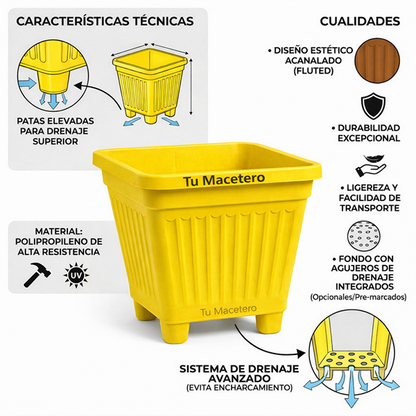 Macetero Plástico Cuadrado 15 cm