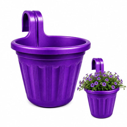 Jardinera Balcón Simple Morado Metalizado