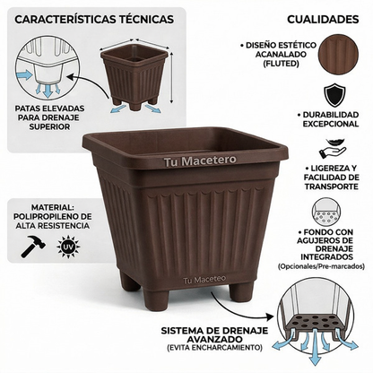 Macetero Plástico Cuadrado 10 cm