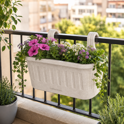 Jardinera Balcón Doble Mármol