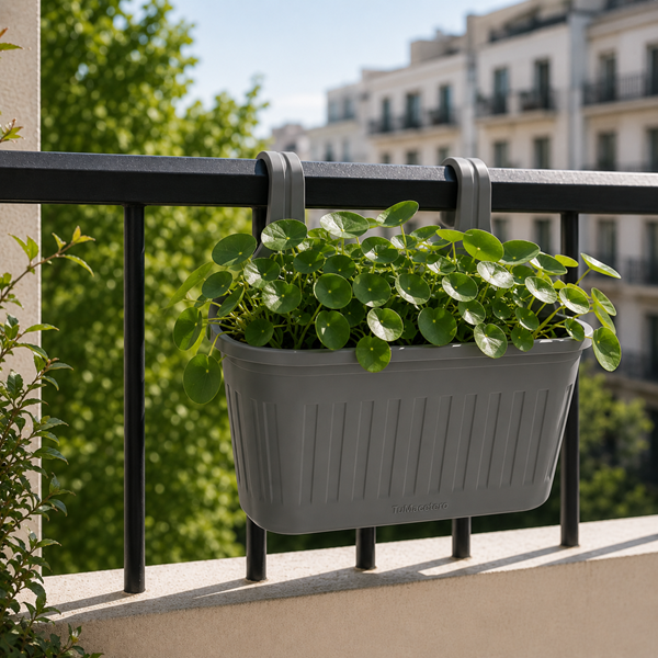 Jardinera Balcón Doble Gris