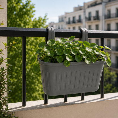 Jardinera Balcón Doble Gris