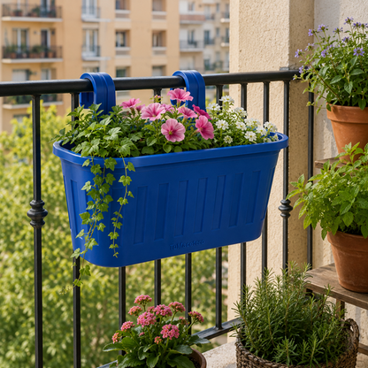 Jardinera Balcón Doble Azul