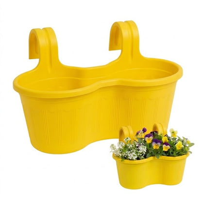 Jardinera Balcón Doble Curva Amarilla