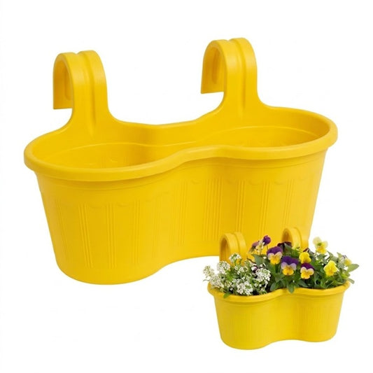Jardinera Balcón Doble Curva Amarilla