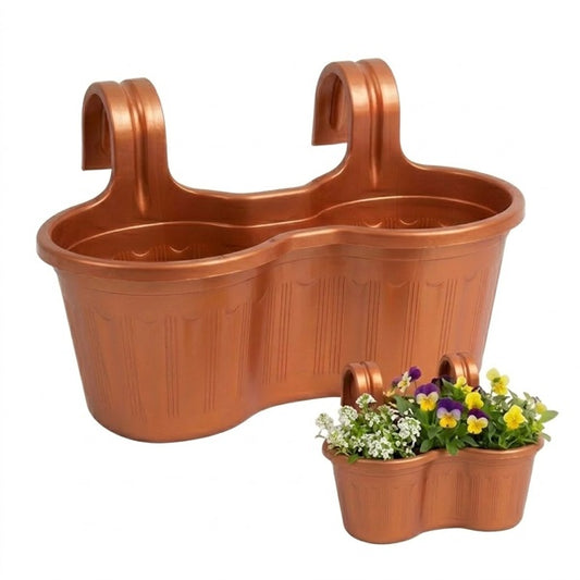 Jardinera Balcón Doble Curva Cobre