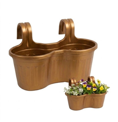 Jardinera Balcón Doble Curva Dorado Oscuro