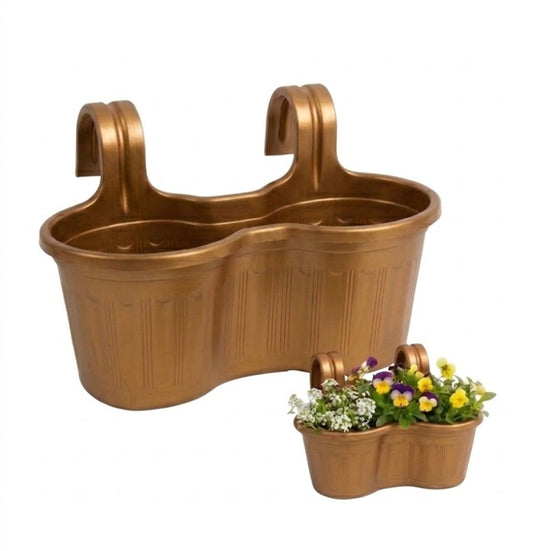 Jardinera Balcón Doble Curva Dorado Oscuro