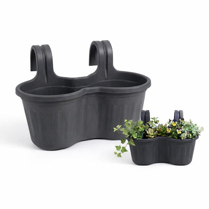 Jardinera Balcón Doble Curva Gris