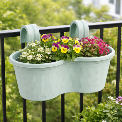 Jardinera Balcón Doble Curva Menta