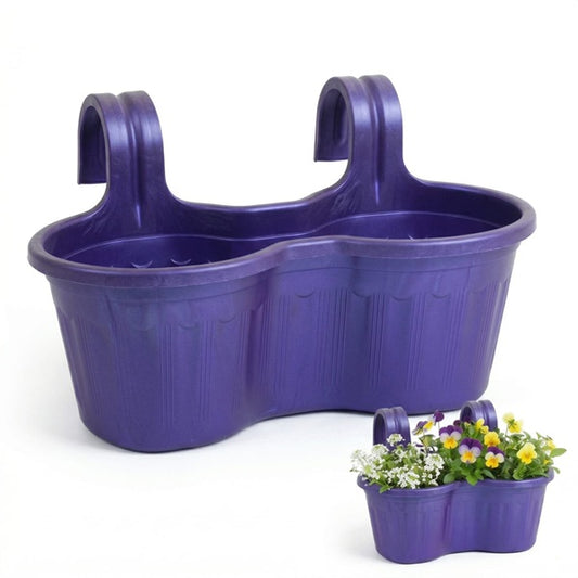 Jardinera Balcón Doble Curva Morada Metalizada