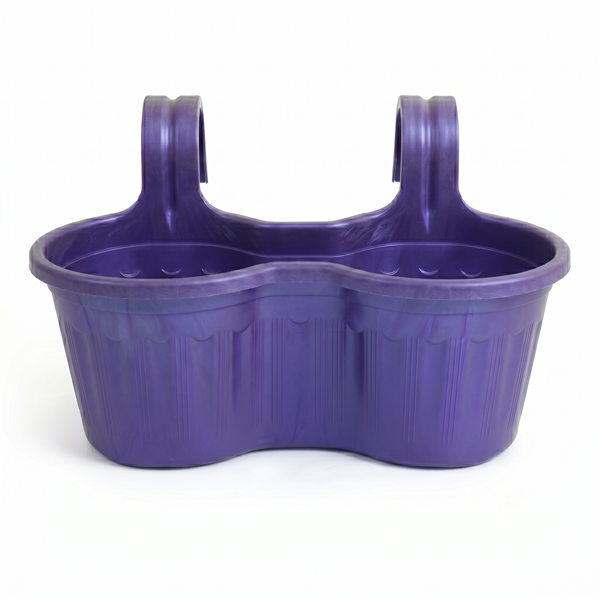 Jardinera Balcón Doble Curva Morada Metalizada
