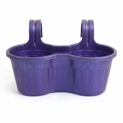 Jardinera Balcón Doble Curva Morada Metalizada