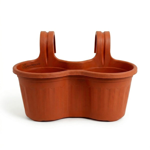 Jardinera Balcón Doble Curva Terracota