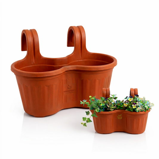 Jardinera Balcón Doble Curva Terracota