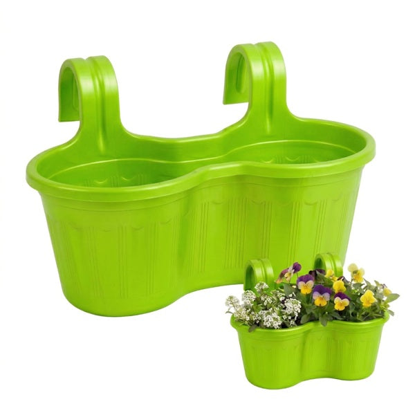Jardinera Balcón Doble Curva Verde Lima