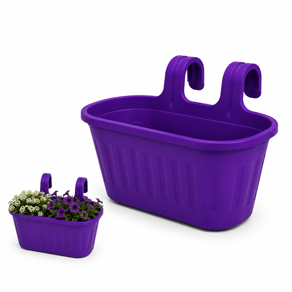 Jardinera Balcón Doble Morado