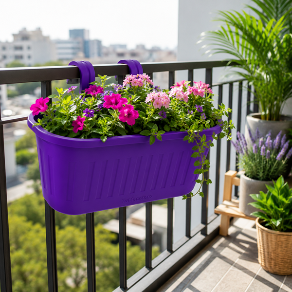 Jardinera Balcón Doble Morado