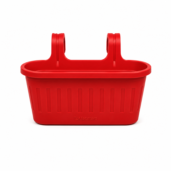 Jardinera Balcón Doble Rojo