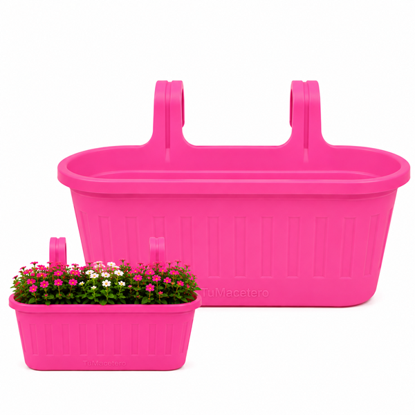 Jardinera Balcón Doble Rosa