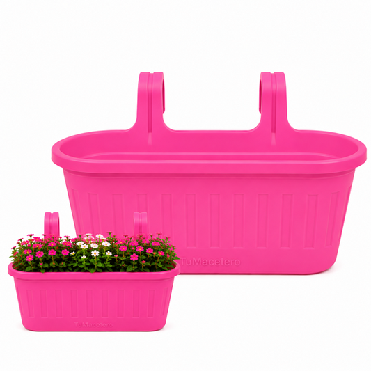 Jardinera Balcón Doble Rosa