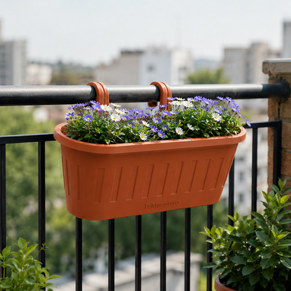 Jardinera Balcón Doble Terracota