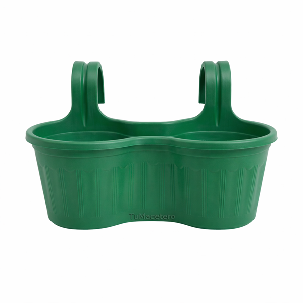Jardinera Balcón Doble Curva Verde