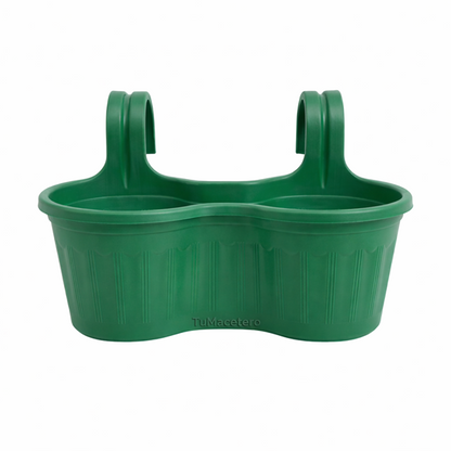 Jardinera Balcón Doble Curva Verde