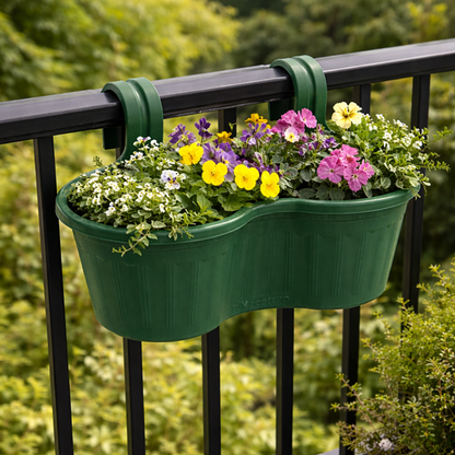 Jardinera Balcón Doble Curva Verde
