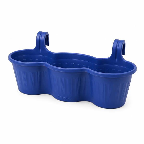 Jardinera Balcón Triple Azul