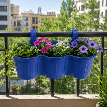 Jardinera Balcón Triple Azul