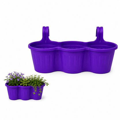 Jardinera Balcón Triple Morada