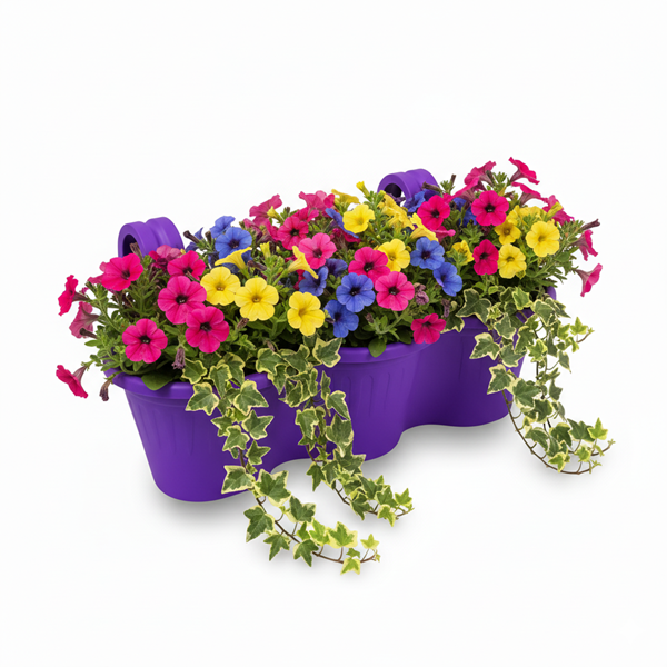 Jardinera Balcón Triple Morada