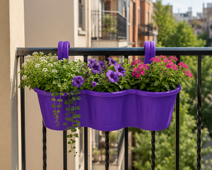 Jardinera Balcón Triple Morada