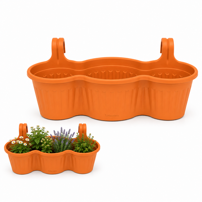 Jardinera Balcón Triple Naranja