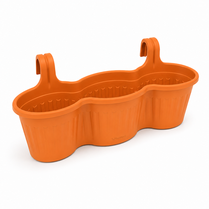 Jardinera Balcón Triple Naranja