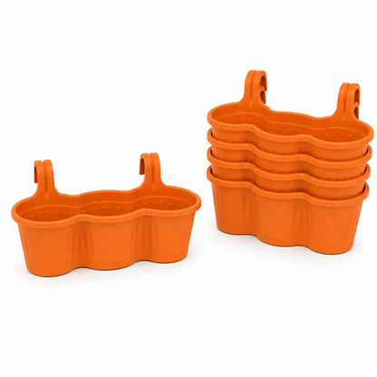 Jardinera Balcón Triple Naranja