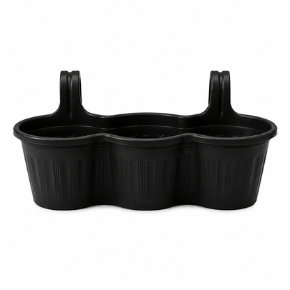 Jardinera Balcón Triple Negra