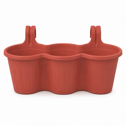 Jardinera Balcón Triple Roja