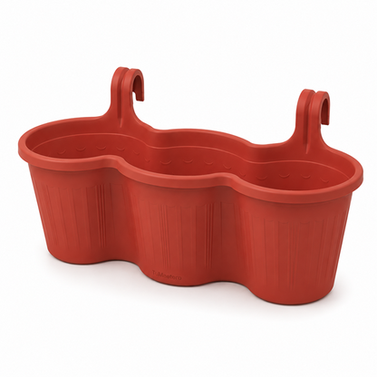 Jardinera Balcón Triple Roja