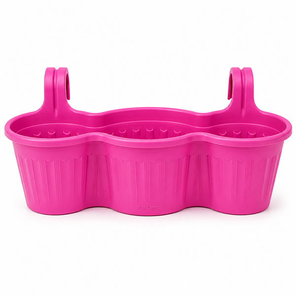 Jardinera Balcón Triple Rosa