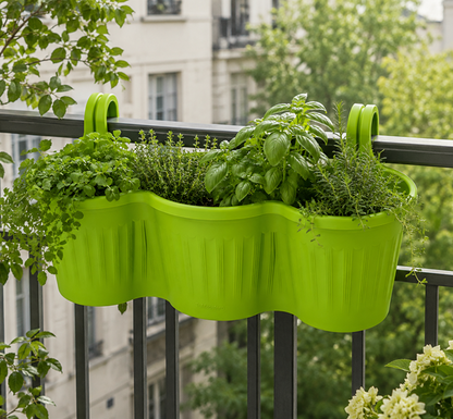 Jardinera Balcón Triple Verde Lima