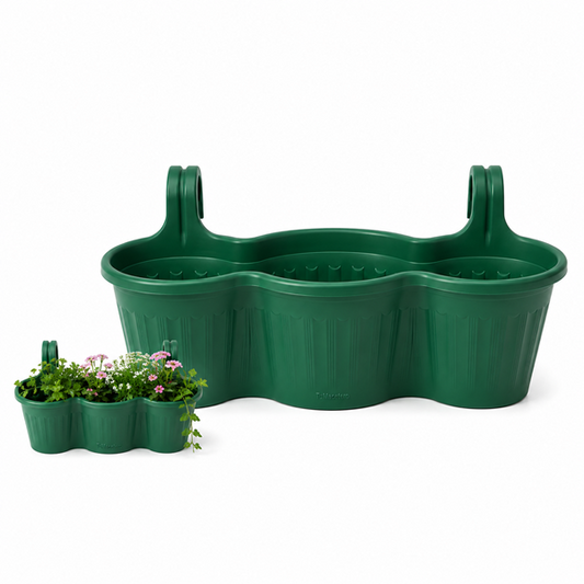 Jardinera Balcón Triple Verde Oscuro