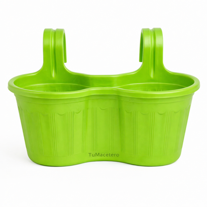 Jardinera Balcón Doble Curva Verde Lima