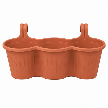 Jardinera Balcón Triple Terracota
